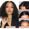 Picture of Short Bob Wig Human Hair 13x4 Frontal Lace Wig Curly Bob Wigs for Black Women 150% Density Bleached Knots Glueless HD Lace Front Wigs Human Hair Pre Plucked with Baby Hair Natural Hairline (10 Inch)