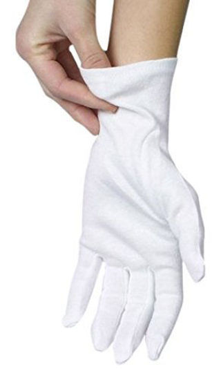 Picture of ANSMIO 12 Pairs Cotton Gloves, White Gloves for Dry Hands, Cotton Gloves for Sleeping, Moisturizing Night Gloves, White Gloves 100% Cotton, Size L (12 Pairs)
