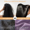 Picture of KAAHYNNO Bonnet for Sleeping Hair: Silk Satin Sleep Women Night Wrap Cap Hat for Straight Wavy Curly Coily Kinky Natural Hair Head by Tie Band - Lavender Purple