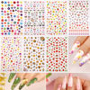 Picture of Teenitor 12 Sheets Nail Art Sticker 3D Self-Adhesive, Nail Art Decoration with 5 Boxes Holographic Nail Art Glitter Flakes Butterfly Heart Star Maple Leaf Nail Sequins and Nail Art Flower Slices