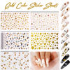 Picture of Teenitor 12 Sheets Nail Art Sticker 3D Self-Adhesive, Nail Art Decoration with 5 Boxes Holographic Nail Art Glitter Flakes Butterfly Heart Star Maple Leaf Nail Sequins and Nail Art Flower Slices