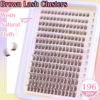 Picture of Brown Lash Clusters Wispy Natural Eyelash Clusters Eyelash Extensions 196pcs D Curl DIY Individual Lashes Extensions