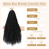 Picture of 8 Packs Crochet Box Braids-20 Inch Boho Box Braids Crochet Braids Hair Bohomian Box Braid Crochet Hair Goddess Box Braids Crochet Hair for Black Women(1B)