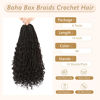 Picture of 8 Packs Crochet Box Braids- Boho Box Braids Crochet Braids Hair Bohomian Box Braid Crochet Hair Synthetic Braiding Hair 14 Inch Goddess Box Braids Crochet Hair for Black Women (14(8Packs), 4#)