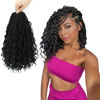 Picture of 8 Packs Crochet Box Braids- Boho Box Braids Crochet Braids Hair 10 Inch Bohomian Box Braid Crochet Hair Synthetic Braiding Hair Goddess Box Braids Crochet Hair for Black Women (1B)
