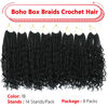 Picture of 8 Packs Crochet Box Braids- Boho Box Braids Crochet Braids Hair 10 Inch Bohomian Box Braid Crochet Hair Synthetic Braiding Hair Goddess Box Braids Crochet Hair for Black Women (1B)