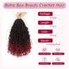 Picture of 8 Packs Crochet Box Braids- 10 Inch Bohomian Box Braid Crochet Hair Boho Box Braids Crochet Braids Hair Synthetic Braiding Hair Goddess Box Braids Crochet Hair for black women (10(8Packs), 1B/Bug)