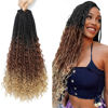 Picture of 8 Packs Crochet Box Braids- 18 Inch Boho Box Braids Crochet Braids Hair Bohomian Box Braid Crochet Hair Synthetic Braiding Hair Goddess Box Braids Crochet Hair for Black Women (1B/30/27)
