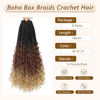 Picture of 8 Packs Crochet Box Braids- 18 Inch Boho Box Braids Crochet Braids Hair Bohomian Box Braid Crochet Hair Synthetic Braiding Hair Goddess Box Braids Crochet Hair for Black Women (1B/30/27)