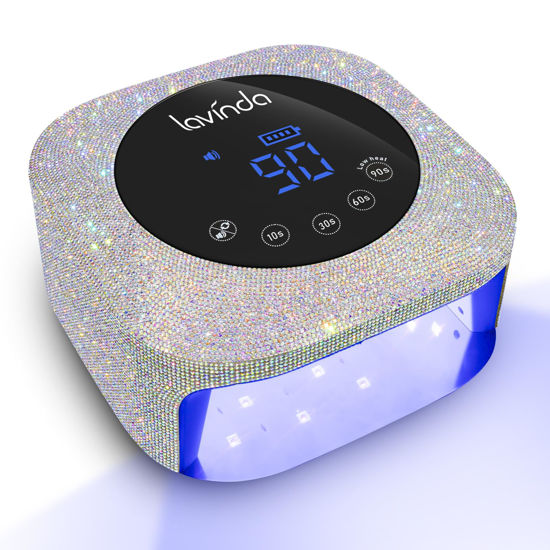 Picture of Lavinda UV LED Nail Lamp, 54W Rechargeable Cordless Nail Lamp Nail Dryer Gel Polish UV Nail Light with 4 Timer Setting, Professional Quick Dry Curing Lamp with Display Auto Sensor for Salon & Home