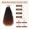 Picture of 8 Packs Crochet Box Braids Hair -14 Inch Crochet Box Braids Hair Pre loopled Crochet Hair with Curly Ends Goddess Box Braids Crochet Hair Braiding Hair Crochet Braids Hair for Black Women (1B/33/30)