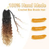Picture of Crochet Box Braids- Boho Box Braids Crochet Braids Hair Bohomian Box Braid Crochet Hair Synthetic Braiding Hair Goddess Box Braids Crochet Hair for Black Women (14(2Packs), 1B/30/27)