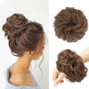 Picture of FESHFEN Messy Bun Hair Piece - Large Wavy Curly Elastic Hair Bun Scrunchies Ponytail Extensions Synthetic Chignon Hairpieces for Women, Light Golden Brown 1.94oz