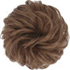 Picture of FESHFEN Messy Bun Hair Piece - Large Wavy Curly Elastic Hair Bun Scrunchies Ponytail Extensions Synthetic Chignon Hairpieces for Women, Light Golden Brown 1.94oz