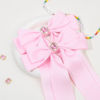 Picture of 2PCS Hair Bows for Women Hair Clip Pink Hair Ribbon Rhinestone Hair Accessories Glitter Bowknot Long Hair Barrettes for Women Girls Toddlers Teens Kids