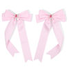 Picture of 2PCS Hair Bows for Women Hair Clip Pink Hair Ribbon Rhinestone Hair Accessories Glitter Bowknot Long Hair Barrettes for Women Girls Toddlers Teens Kids