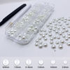 Picture of Gems Flat Back Pearls and Rhinestones for Nails,Crystals Nail Charms Diamonds for Acrylic Nails,Tiny Nail Pearls Beads for Nail Art,Small Eye Jewels Rhinestones Pearls,with Wax Pen And Tweezers(White)