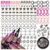 Picture of BBATT-HAPPY 144PCS Nail Charms for Acrylic Nails,Silver Star Planet Cross Punk Door Handle Pin Handcuffs Mechanical Parts Alloy Nail Art Accessories,Nail Jewels for Nail Art Supplies Craft DIY