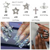 Picture of BBATT-HAPPY 144PCS Nail Charms for Acrylic Nails,Silver Star Planet Cross Punk Door Handle Pin Handcuffs Mechanical Parts Alloy Nail Art Accessories,Nail Jewels for Nail Art Supplies Craft DIY