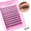 Picture of Yawamica Natural Lash Clusters Wispy Eyelash Extension 8-14mm Eyelash Clusters C Curl Individual Lashes Cluster Eyelash Extensions Waterproof DIY Lash Extension by Self