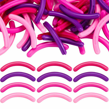 Picture of Mudder 80 Pieces Eyelash Curler Refills Pads Soft Curler Replacement Refills Pads for Universal Eyelash(Rose Red, Purple, Pink and Dark Rose Red)