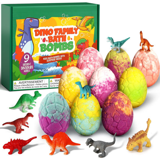 Picture of Valentines Day Gifts for Kids Classroom :Sanyi Bath Bombs for Kids with Dragon Toys Inside, Dinosaur Toys Gifts for Kids 5-7, Dino Egg Bubble Bath Birthday Gifts for Boys Girls
