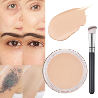 Picture of Kaely Pot Concealer Full Coverage Set,under Eye Brightener Concealer for Conceals Dark Circles,Waterproof Foundation Face Makeup Brush Kit,Color Correcting Concealer,Eye Ring corrector de ojeras 02