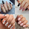 Picture of 8 Sheets Heart Nail Art Stickers Nail Decals 3D Self-Adhesive Black White Heart Design Nail Art Decals Valentine's Day Nail Art Supplies Charms Manicure Decoration for Women and Girls
