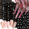 Picture of 8 Sheets Gold Silver Snowflake Nail Stickers Christmas Nail Art Stickers 3D Self-Adhesive Snowflakes French Nail Decals Winter Xmas Nail Art Design Supplies for New Year Manicure Decoration