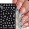 Picture of 8 Sheets Gold Silver Snowflake Nail Stickers Christmas Nail Art Stickers 3D Self-Adhesive Snowflakes French Nail Decals Winter Xmas Nail Art Design Supplies for New Year Manicure Decoration