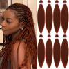 Picture of 350 Braiding Hair Cooper Red Pre Stretched Braiding Hair Professional Synthetic Hair For Braiding Hot Water Setting Yaki Texture Soft Hair Exetnsion