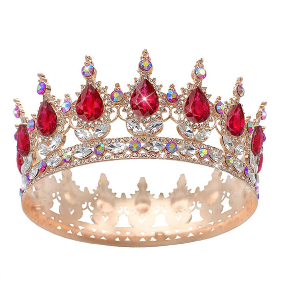 Picture of YOUlDIANZI Queen Crown Rhinestone Wedding Crowns and Tiaras for Women Costume Party Hair Accessories Princess Birthday Crown Crystal Bridal Crown