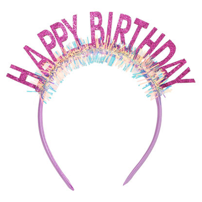Picture of CIEHER Birthday Crown Headband, Birthday Tiara for Women Girls, Birthday Gift Decorations - Purple