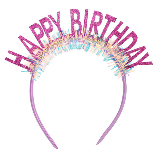 Picture of CIEHER Birthday Crown Headband, Birthday Tiara for Women Girls, Birthday Gift Decorations - Purple
