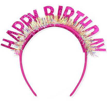 Picture of CIEHER Birthday Crown Headband, Tiara for Women Girls, Birthday Girl Decorations and Gifts - Rose Pink