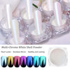 Picture of 7 Colors White Pearl Chrome Nail Powder Aurora Metallic Nail Powder Holographic Mirror Effect Chrome Powder Iridescent Shell Powder Glitter Nail Art Pigment Manicure Powder for Nails (White Pearl)