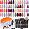 Picture of Modelones 133pcs Poly Nail Gel Kit, 32 Colors Poly Extension Gel kit with Nail Lamp Base&Top Coat Slip Solution Builder Nail kits Manicure Tools for Starter Nail Art Design Supplies Kit