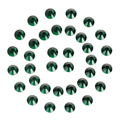 Picture of 1440Pcs Dark Green Crystal Rhinestones,Glass Flatback Rhinestones Small Gemstones for Nail Face Makeup Art Crafts Clothes Decoration -(SS4,1.6mm,Dark Green)