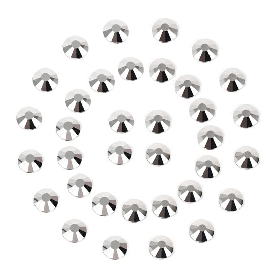 Picture of 1440Pcs Silver Crystal Rhinestones,Glass Flatback Rhinestones Gemstones Small for Nail Face Makeup Art Crafts Clothes Decoration -(SS8,2.4mm,Silver)