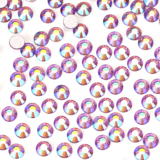 Picture of 3000Pcs Light-purple Ab Crystal Rhinestones,Glass Flatback Rhinestones Small Gemstones for Nail Face Makeup Art Crafts Clothes Decoration -(SS4,1.6mm,Light-purple Ab)