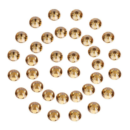 Picture of 1440Pcs Topaz Crystal Rhinestones,Glass Flatback Rhinestones Gemstones Small for Nail Face Makeup Art Crafts Clothes Decoration -(SS4,1.6mm,Topaz)