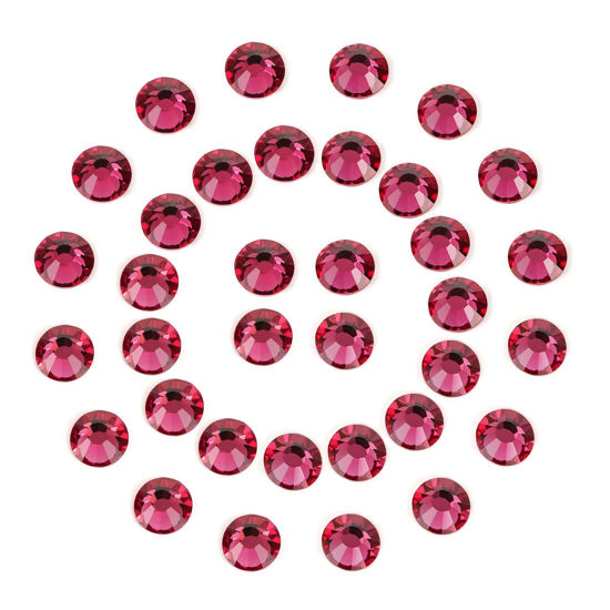 Picture of 1440Pcs Rose Crystal Rhinestones,Glass Flatback Rhinestones Gemstones for Nail Face Makeup Art Crafts Clothes Decoration -(SS12,3.0mm,Rose)