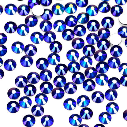 Picture of 1440Pcs Jet Ab Crystal Rhinestones,Glass Flatback Rhinestones Gemstones Mini for Nail Face Makeup Art Crafts Clothes Decoration -(SS4,1.6mm,Jet Ab)