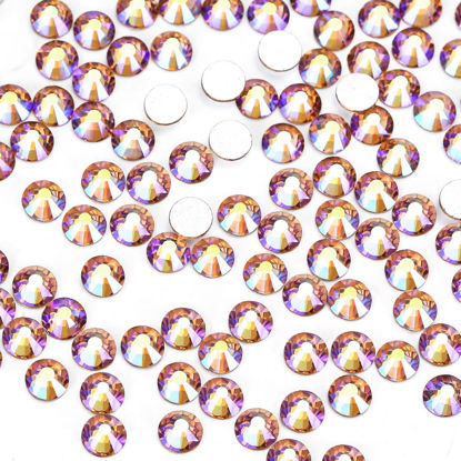 Picture of 1440Pcs Topaz Ab Crystal Rhinestones,Glass Flatback Rhinestones Gemstones Mini for Nail Face Makeup Art Crafts Clothes Decoration -(SS8,2.4mm,Topaz Ab)