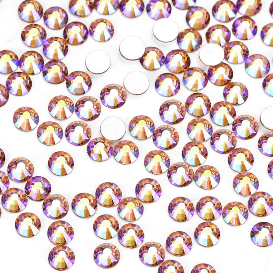 Picture of 1440Pcs Topaz Ab Crystal Rhinestones,Glass Flatback Rhinestones Gemstones Mini for Nail Face Makeup Art Crafts Clothes Decoration -(SS8,2.4mm,Topaz Ab)