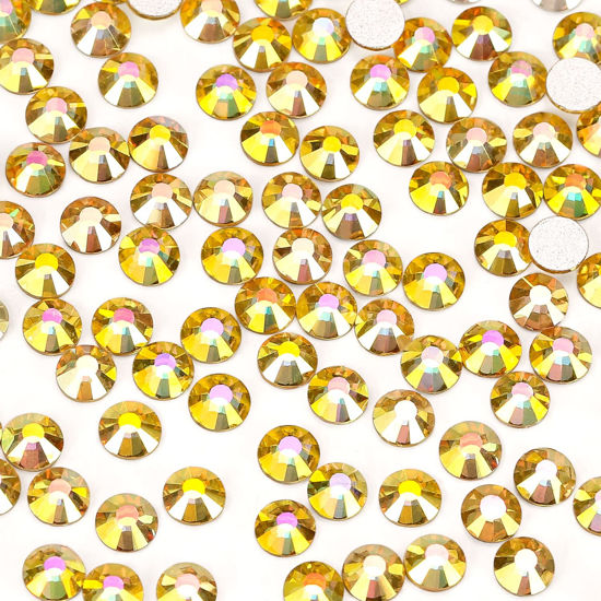 Picture of 1440Pcs Metallic Sunshine Crystal Rhinestones,Glass Flatback Rhinestones Gemstones Mini for Nail Face Makeup Art Crafts Clothes Decoration -(SS8,2.4mm,Metallic Sunshine)