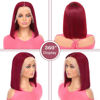 Picture of 99J Burgundy Lace Front Wigs 13x4 HD Lace Frontal Glueless Straight Short Bob Wig Human Hair Bob Wigs for Black Women Human Hair Pre Plucked Natural Hairline Wine Red 12 Inch