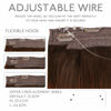 Picture of WENNALIFE Wire Hair Extensions (Increase 50% Lifespan) Real Human Hair 12 inch 100g Chocolate Brown Remy Real Hair Extensions Invisible Wire Hair Extensions Human Hair Natural Fish Line Straight Hair