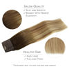 Picture of WENNALIFE Wire Hair Extensions (Increase 50% Lifespan) Real Human Hair 16 inch 95g Ombre Walnut Brown to Ash Brown Bleach Blonde Remy Wire Hair Extensions Invisible Straight Real Hair Extensions