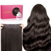 Picture of WENNALIFE Wire Hair Extensions (Increase 50% Lifespan) Real Human Hair 18 inch 95g Light Dark Brown Remy Wire Hair Extensions Invisible Transparent Fish Line Straight Real Hair Extensions